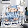 Princess and Little Bear Print Flannel Blanket,High Quality Comfortable for All Seasons,Home Decor,Warmth and Comfort,Perfect for Christmas Gifts