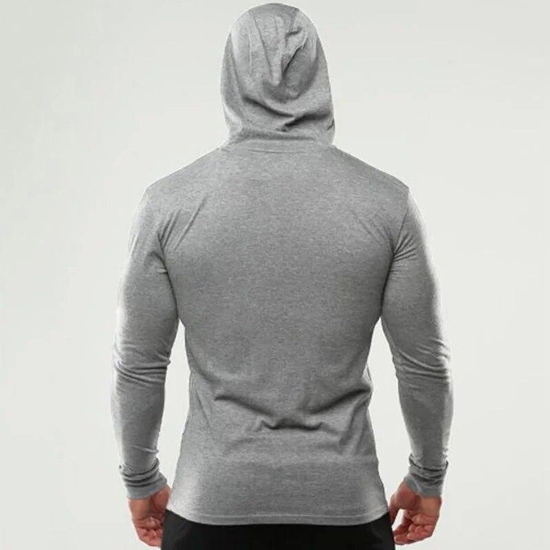 Do The Work  Mens Bodybuilding Fitness Pure Cotton Solid Color Slim Fit Autumn Fashion Breathable Workout Long Sleeve Hoddies