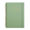 Paper Made 1117 Weekly Planner Solid Color Twin Wire Binding Floral Spiral Notebook Flexible Cover Tab Divided A1 Agenda Book