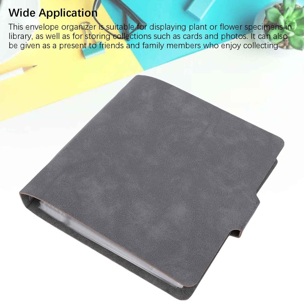Plant Sample Organizer PU Leather Book and 50 Resealable Kraft Paper Envelopes for Vegetable Flower 
