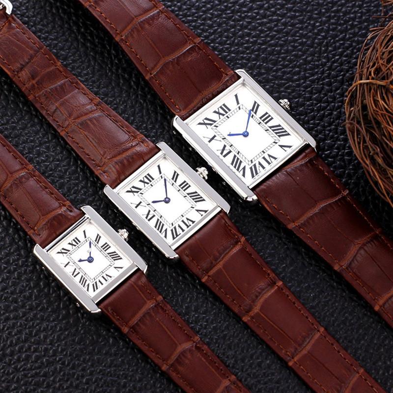 All-steel small tank quartz waterproof belt watch, square ultra-thin men's watch and women's watch