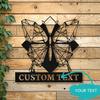 Modern Handcrafted Geometric Butterfly Metal Sign, Exquisitely Personalized Custom Text Durable Indoor Outdoor Wall Decor