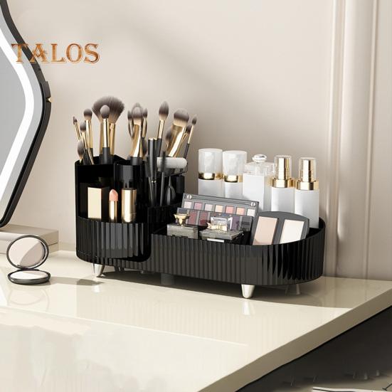 

Коробка для хранения косметики, вращающийся органайзер для кистей для макияжа, настольный ящик для хранения большой емкости, товары для дома