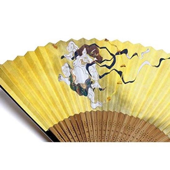 Taniguchi Matsuyodo Wagami Koji Folding Fan (Rimpa Wind God Thunder Men) masterpiece Edo painting on Recommended as souvenir gift.