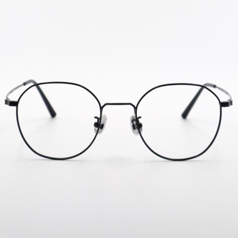 

aloeyewear [ALO BASIC] AL8203 0909M Mild Square Black Metal Glasses NONE