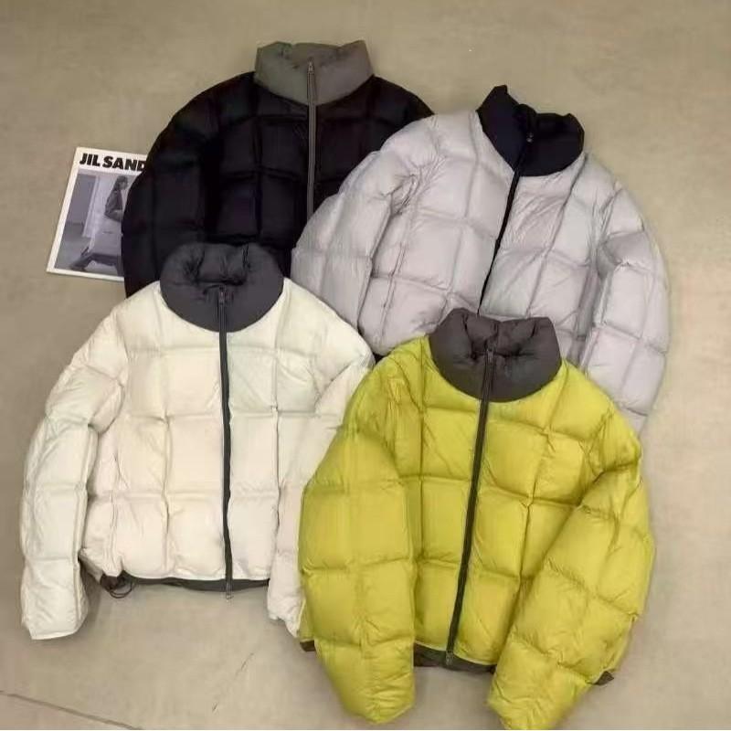 Womens Short Puffer Jacket 2026 Korean Style Thickened Stand Collar Colorblock Warm Outerwear Small Stature