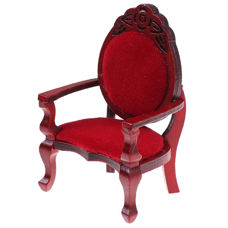 1pcs 1:12 Dollhouse Simulation Retro Sofa Chair Round Stool Model Furniture Living Room Bedroom Scene Decor Accessories Toy