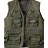 Men's Spring/Autumn Cotton Multi-Pocket Vest - Outdoor, Casual, Sleeveless Jacket for Middle-Aged & Elderly. Perfect for Fishing & Daily Wear.