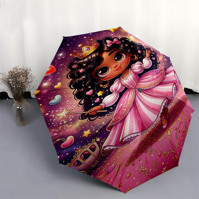 1PC Princess Magic Umbrella-8-Rib Reinforced, Automatic Open, Lightweight & Durable, Fashion Accessory for Outdoor, Beach L0369