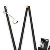 Zewnętrzny Składany Maszt Oświetleniowy Stop Aluminium Kempingowy Stojak na Lampę Oświetleniową z Mocowaniem Biurkowym Czarny