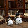 1/2Pcs Qin Shihuang Riding Polar Bear Figurine Qin Dynasty First Emperor Riding Bear Statue Home Office Humorous Desktop Decoration