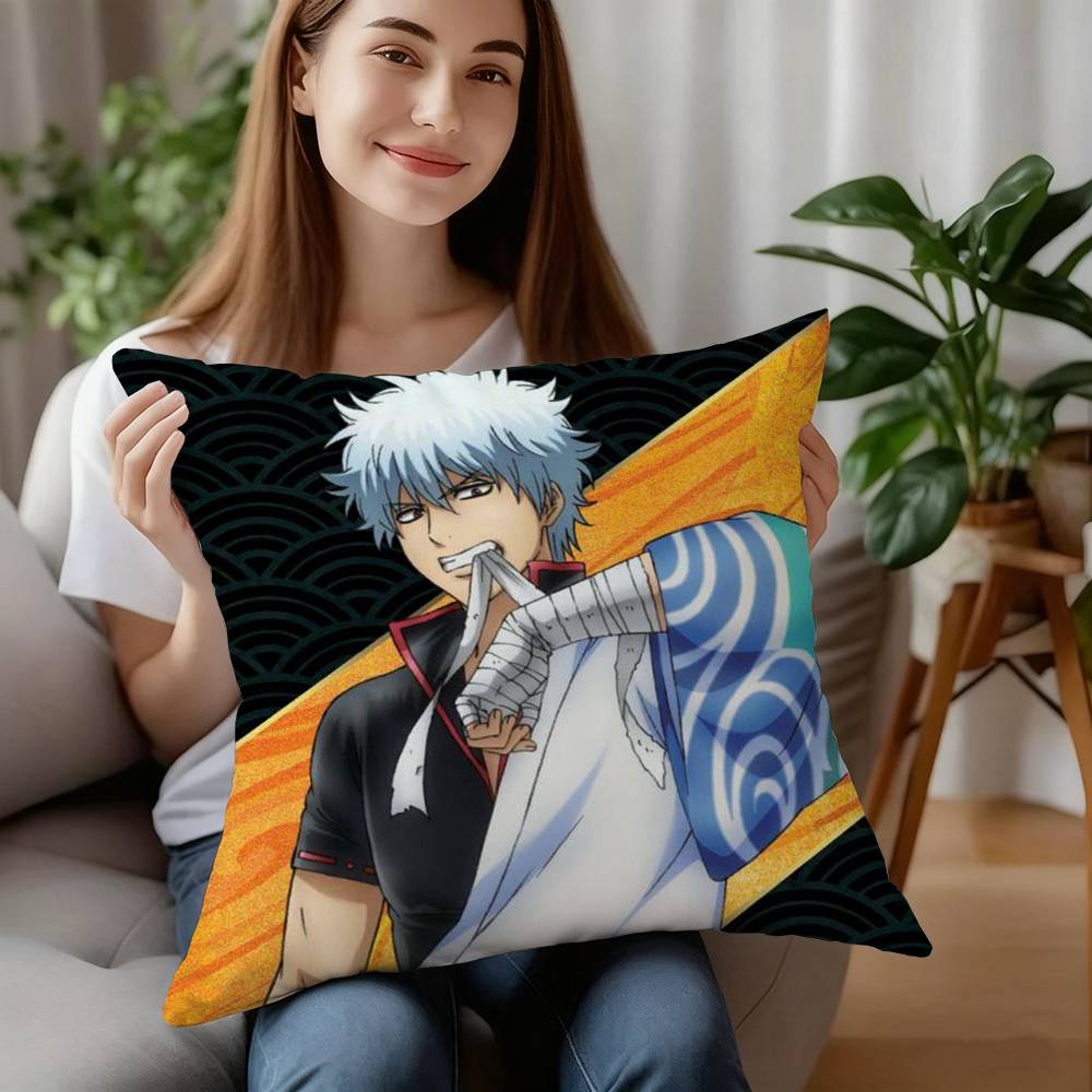 Anime GinTama Pillow Case Plush Fabric Soft Pillowcase Double Sided Print Cushion Cover Household Gifts