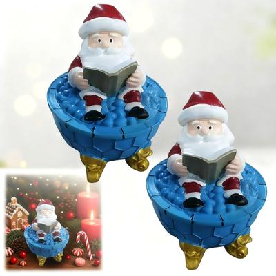 Weihnachten Weihnachtsmann Badeschaum Lampe Niedlicher Weihnachtsmann liest ein Buch Badewannenlampe USB Nachtlicht