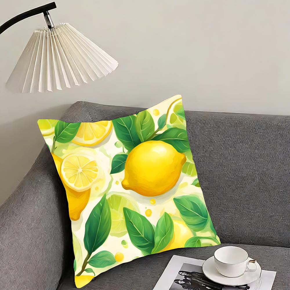 Lemon Fashion Cushion Cover Pillowcase Ultra Soft Skin Friendly Fabric Cloud Like Comfort  Concealed Zipper