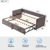 Upholstered Bed Extendable Sofa Bed 90/180x200cm with Slatted Frame, Multifunctional Bed Made of Skin-Friendly Velvet Fabric