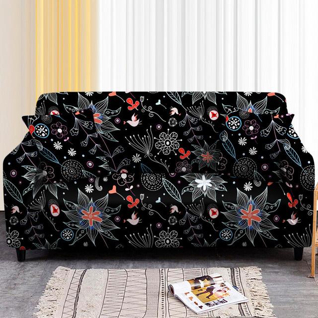 Flower Printing Stretch Sofa Cover Elastic Furniture Protector Slipcovers Couch Cover Sofa Covers For Living Room 1 /2 /3 /4 Seater