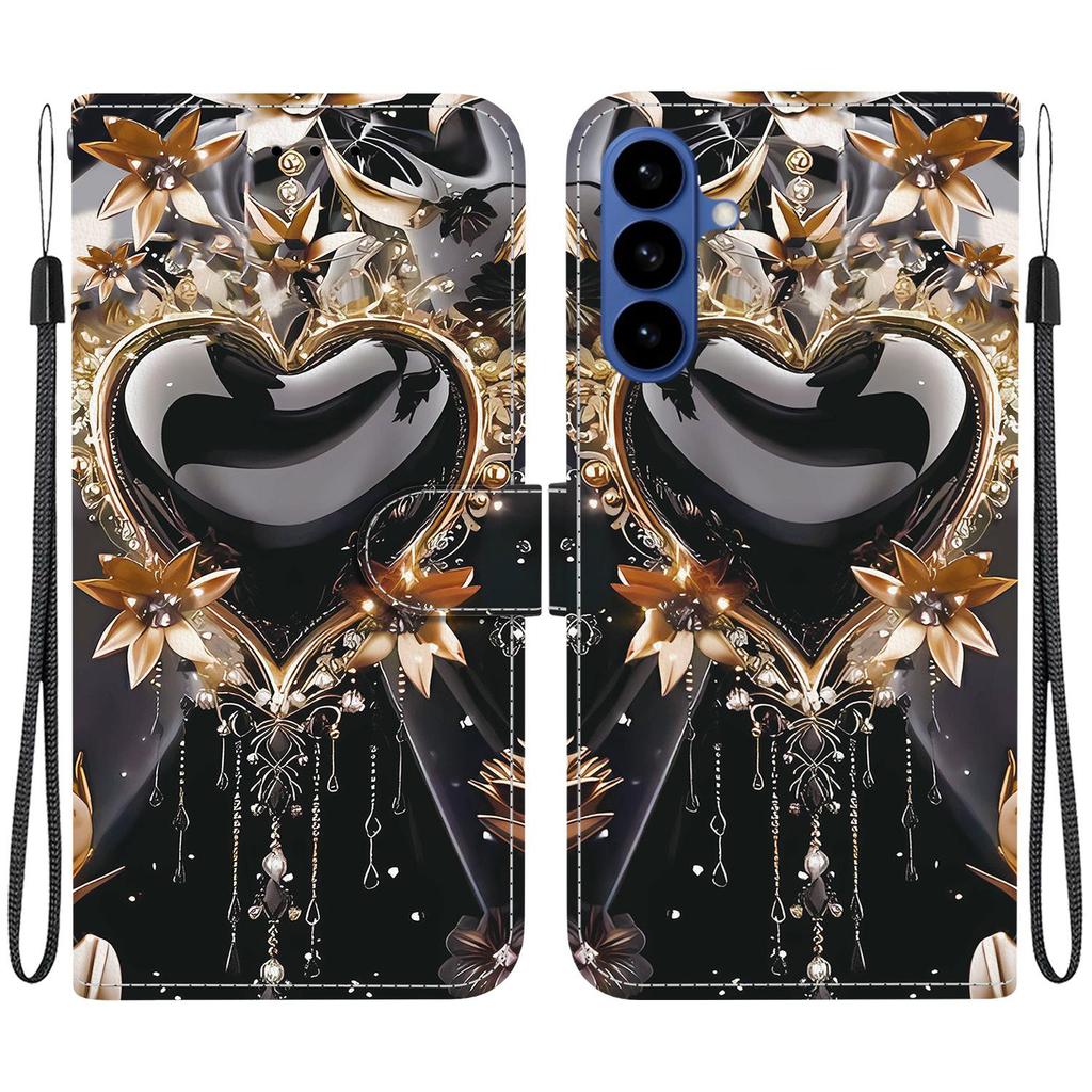For Samsung Galaxy S26+ Wallet Case Pattern Printing Leather Stand Phone Cover with Strap