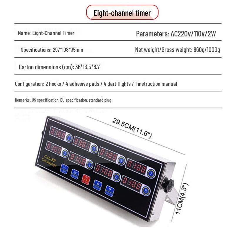 Four-Channel Kitchen Timer & Six-Channel Stopwatch for Commercial Use