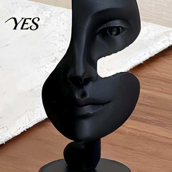 Modern Face Sculpture Abstract Art Sculpture, 3D Printed Minimalist Table Ornament, Human Statue for Living Room, Office, Shelf, Coffee Decor Artistic
