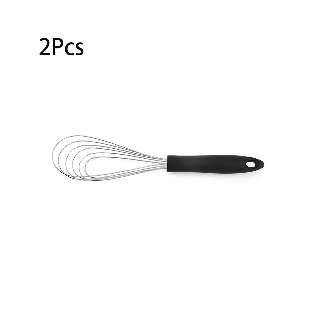 2 Pcs New Stainless Steel Gravy Whisk Rubber Non Slip Egg Whisk Sector Multi-purpose Foldable Whisk Cooking