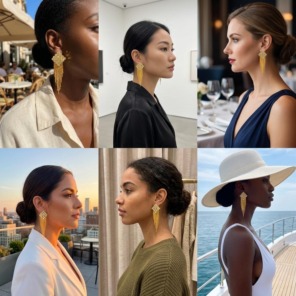 Luxury Shiny Rhinestone Long Tassel Dangle Earring for Women Gold Color Square Crystal Fringe Drop Earring Wedding Party Jewelry