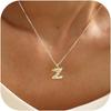 Elegant And Minimalist 26 Letter English Necklace With Bubble Gloss Letter Pendant, Women's Gift Collarbone Chain