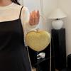 Evening Clutch Women  Shiny Handbag Heart Shape Metal Clutches Bag Fashion Chain Shoulder Crossbody Bag Luxury Lady Purse