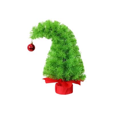 Whimsical Crooked Festival Tree Decoration PVC Miniature Christmas Tree Ornament For Festival Home Store Arrangement