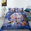 3D Christmas Bedding Set Santa Claus Down Duvet and Pillowcase 2/3 Pieces Christmas Festive Atmosphere Home Decoration