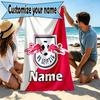 Custom Name Personalized RB Leipzig Print Beach Towel, for Trip Camping Beach Party Home Decor, Birthday Gift for Family & Friends