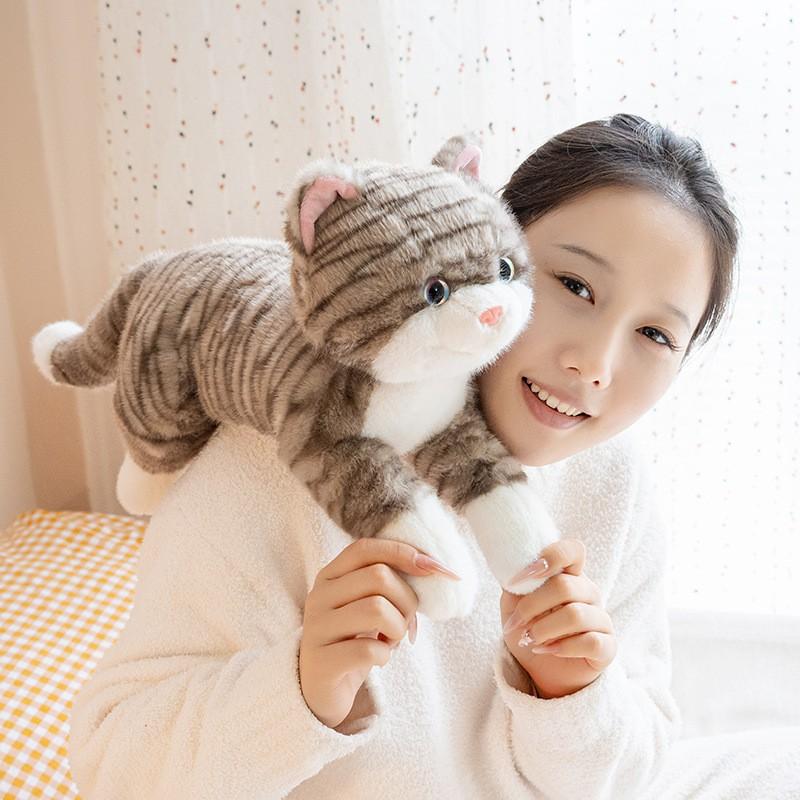 Soft Plush Siamese Cat Toy Girls Boys Birthday Gift Home Decor 50cm Realistic Feline Stuffed Animal