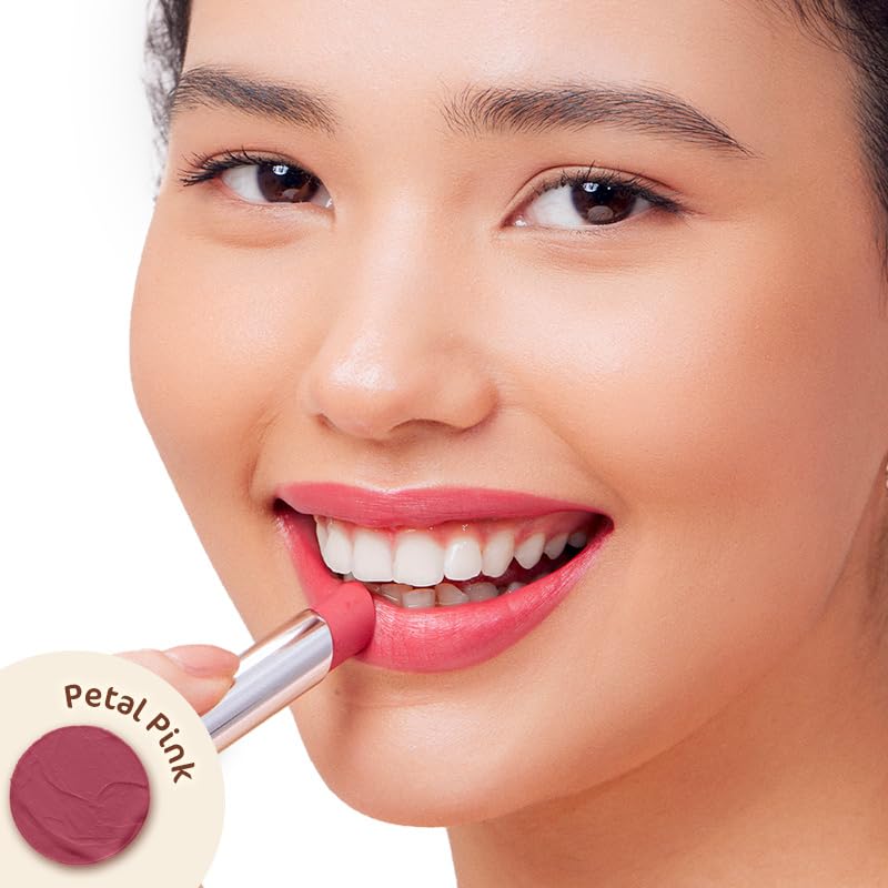 Mamaearth Soft Matte Long Stay Lipstick 3.5 G Pack of 1 Vibrant Waterproof Lip Color Petal Pink