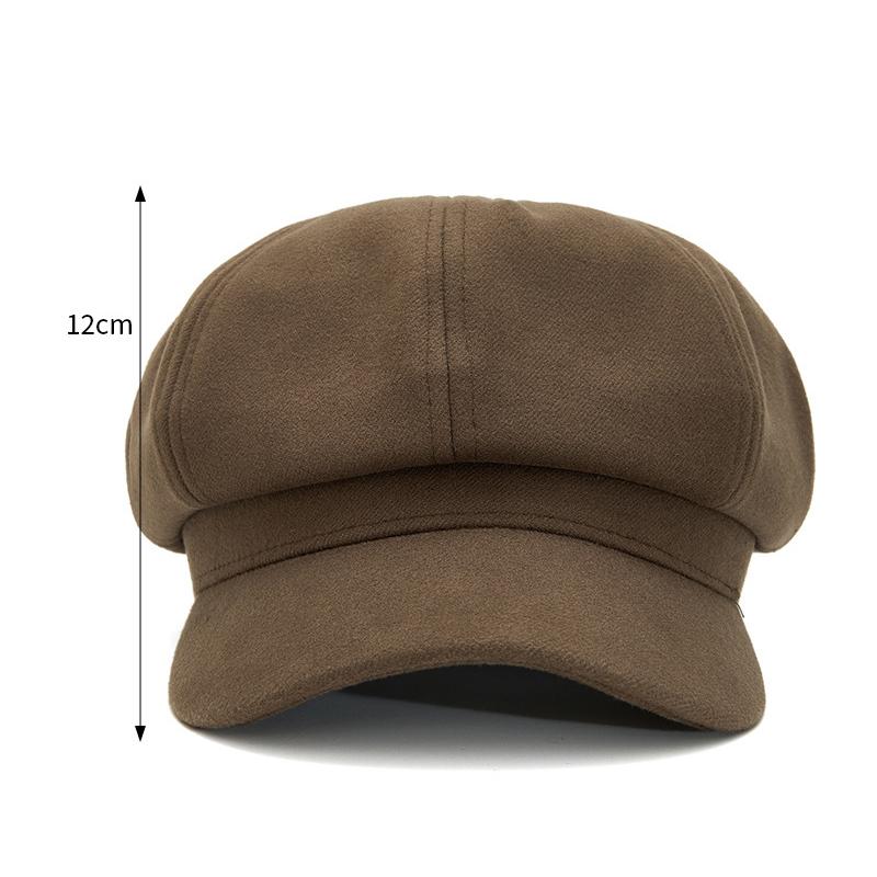 Solid Color Newsboy Cap Unisex Fiddler Hat Adjustable Driving Cabbie Cap Casual Winter Warm