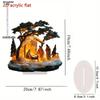 2D Flat, Nativity Scene Acrylic Desktop Decoratio, with Base, Suitable for wall decoration, porch, room, villa, accents Home, Hallway, or Workplace -