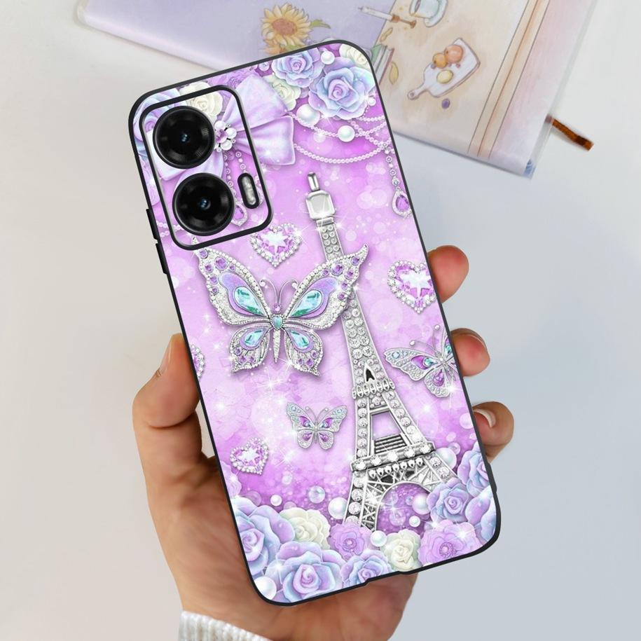 For Motorola Moto G35 5G Case Popular Flower Butterfly Soft Silicone TPU Matte Cover For Moto G35 2024 G 35 MotoG35 Phone Shells