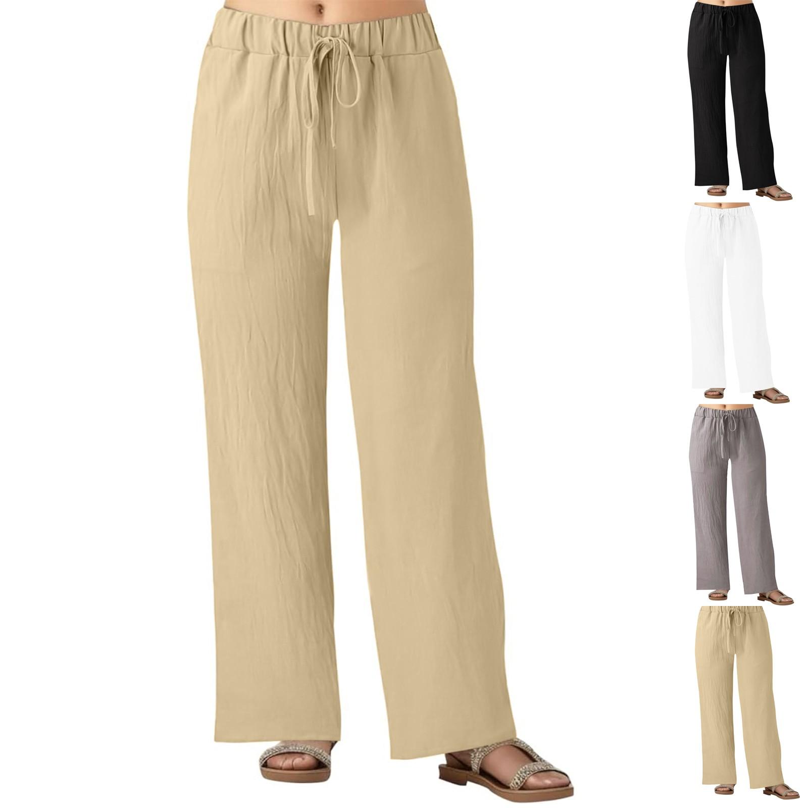 

Женские повседневные прямые брюки, однотонные повседневные брюки с карманами