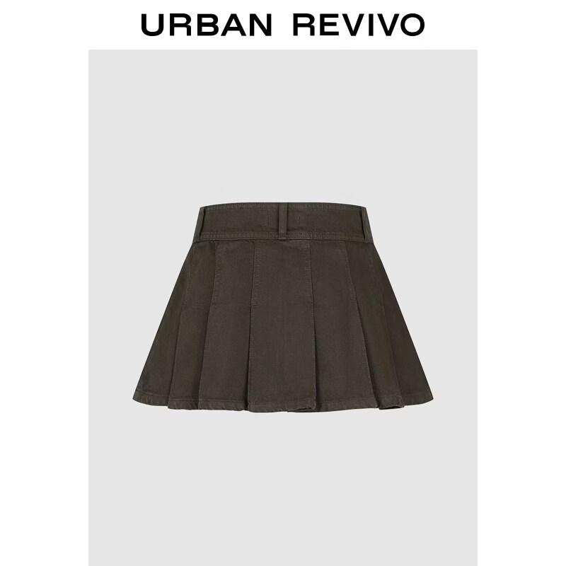 UR 2026 Women's Retro Pleated Cotton Mini Skirt