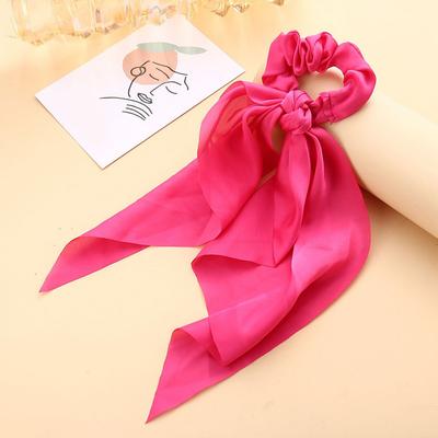 New Fashion Women Girl's Bow Scrunchies Hair Ribbon Elastic Hair Band Solid Color Horsetail Hair Ties Hair Accessories