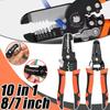 1Pc 10 In 1 Wire Pliers Multifunctional Electrician Peeling Household Network Cable Wire Stripper Puller Stripper Tools