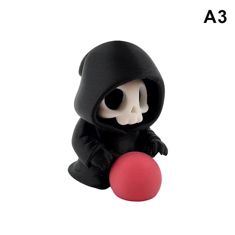 Gothic Grim Reaper Skeleton Figurine Adorable Small Resin Statue Desktop Decor for Study Bedroom Gothic Enthusiasts Gift