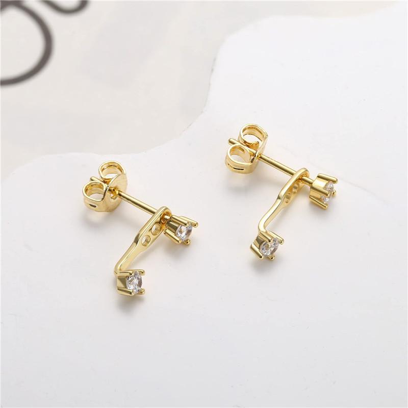 3 Pairs Cubic Zirconia Stacks Women'S Stud Earrings Set Piercing Dainty 14K Gold Plated Huggie Hoops Cz Earrings Jewelry Gifts