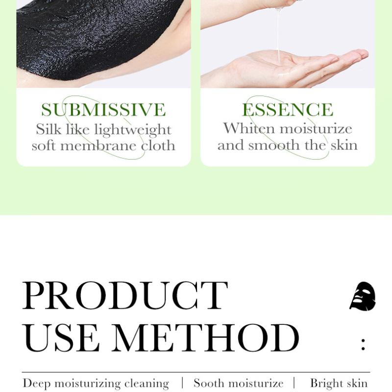 Bambusové uhlí Černá maska SADOER Bělící a hydratační emoliční rozjasňující hydratační maska náplast