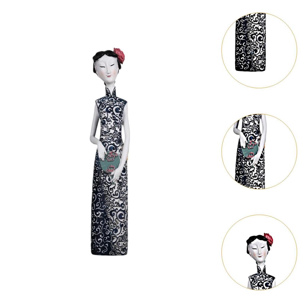 Chinese Qipao Woman Statue for Bedroom Or Cabinet Decoration