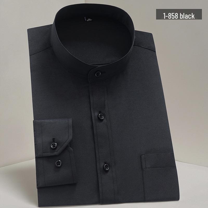 Men's Four Seasons Slim Fit Stand-up Collar Long Sleeve Shirt