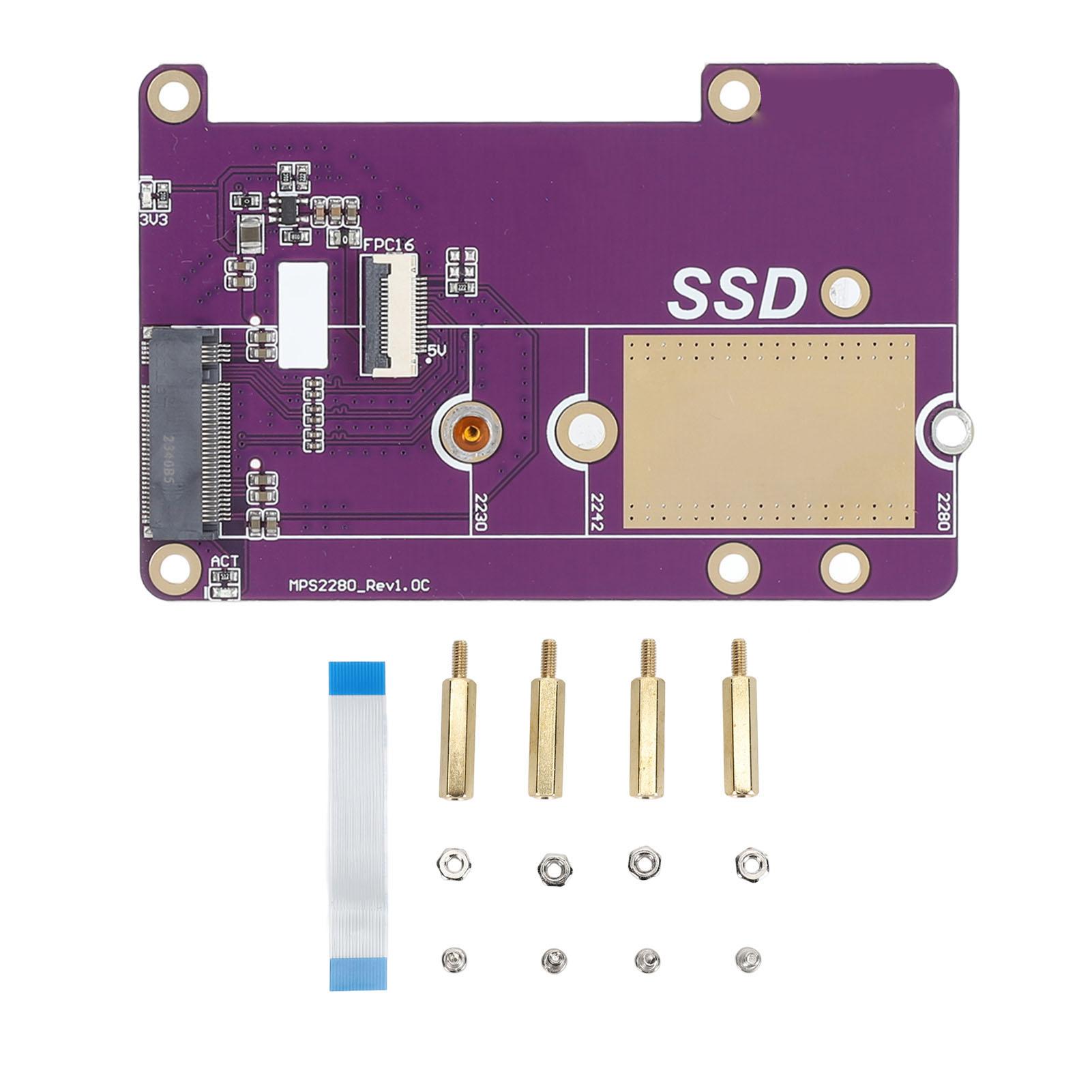 

PCIe to M.2 NVMe SSD Expansion Board Support Gen3 SSD PCIe Peripheral Board for 2230 SSD for RPi 5