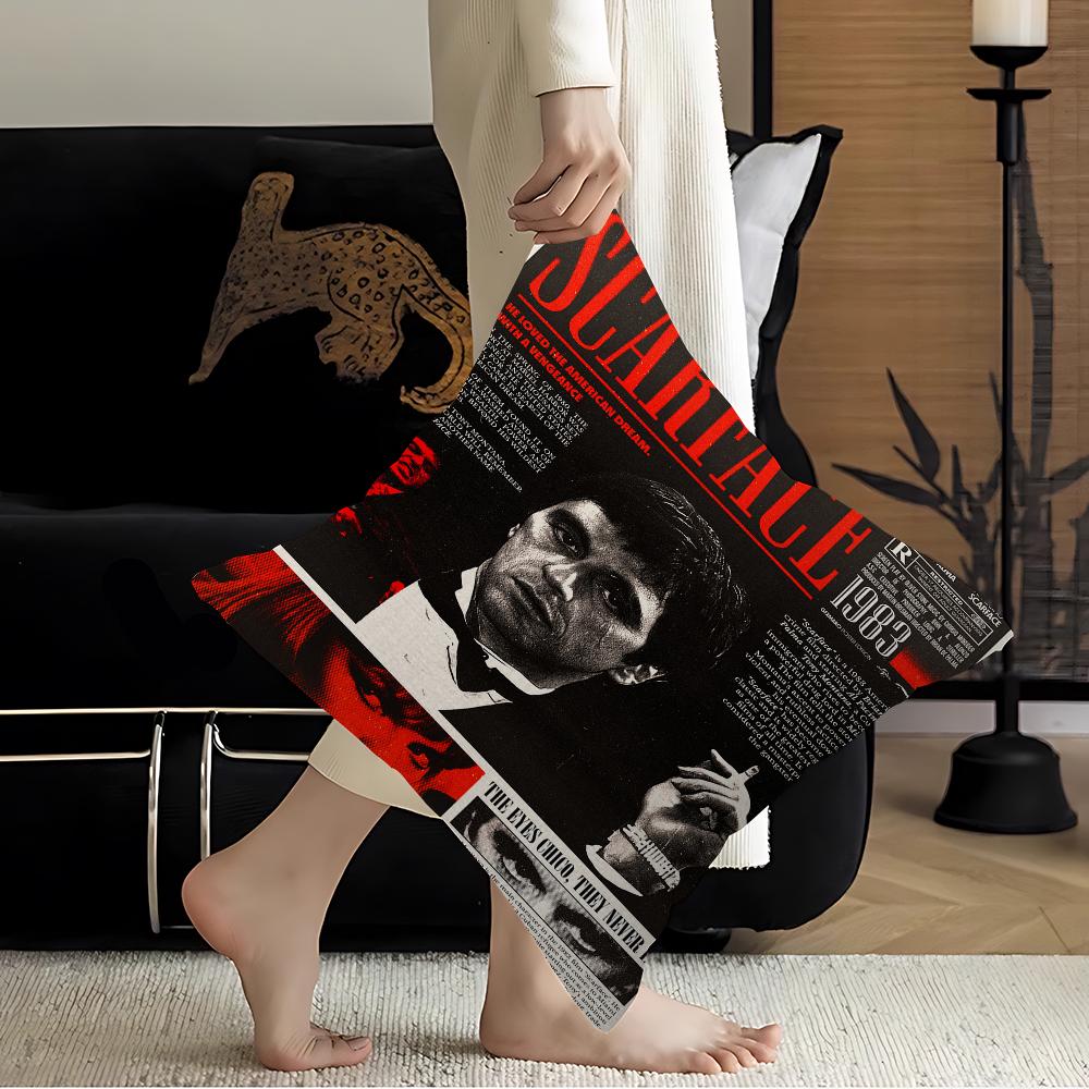 S-Scarface Movie Pillowcase Toon Gift Cushion Cover Bedroom Home Sofa Chair Seat Decor Pillow Case