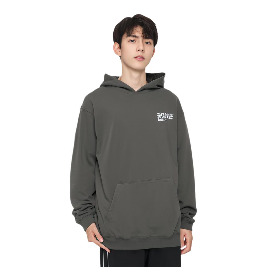 Li Ning X Mister Cartoon Collaboration Badfive Series Letter Pattern Embroidered Hoodie Unisex Hoodies Graphite-Gray AWDTB97-1