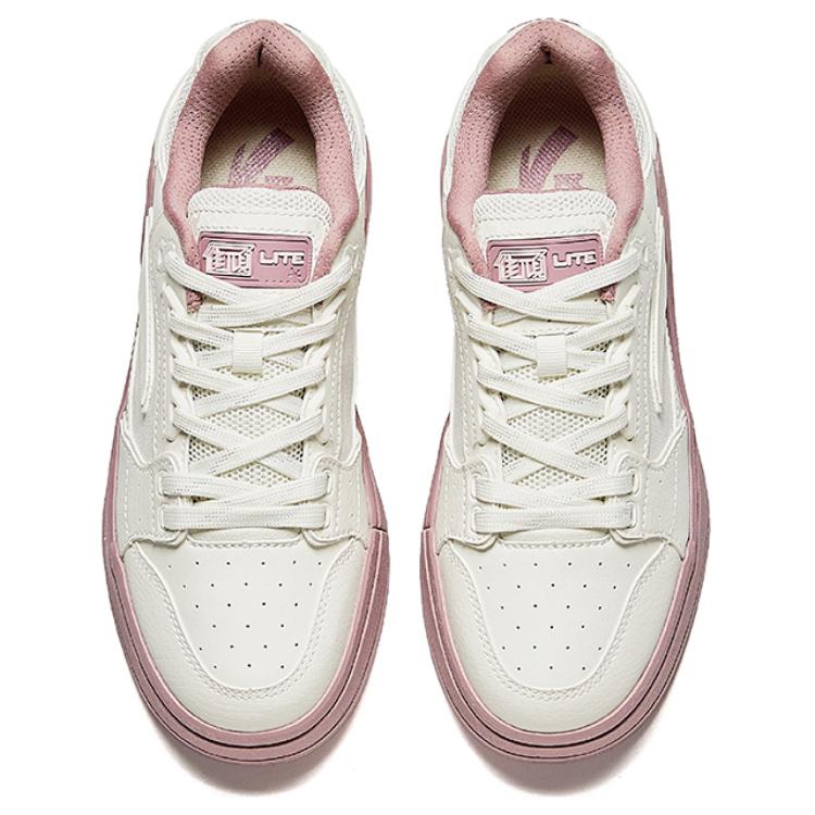 Anta Street Fun Lite Comfortable Casual Wear Durable Breathable Low-Top Skate Shoes Women Sneaker White Pink 122438052-5