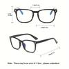 3pcs Lightweight PC Frames Minimalist Square Clear Lens Glasses - Blue Light Blocking Full Frame for Everyday & Casual Wear