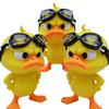 3D-Printed Angry Duck Decors, 2 Plastic Goggles-Wearing Figurines with Frowning Expression for Home or Office Desks, Shelves, and Display Cabinets
